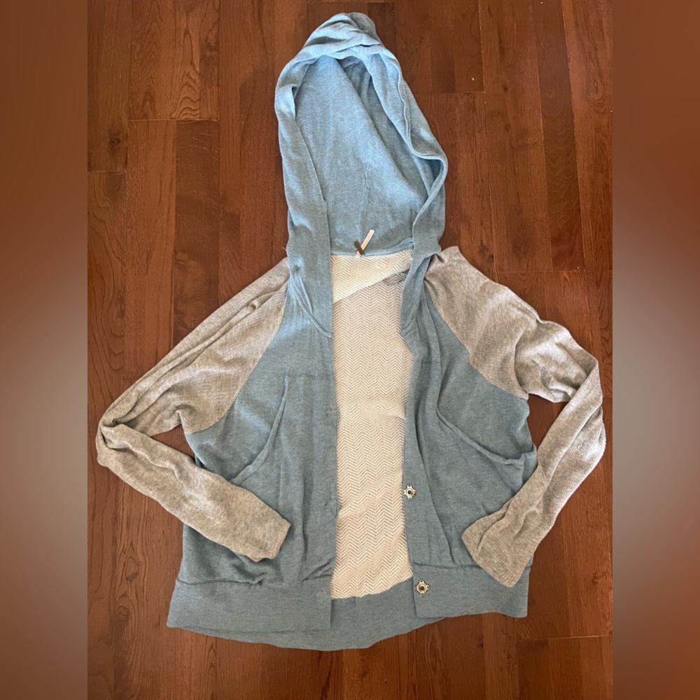 Free People Blue Grey and White Sweater